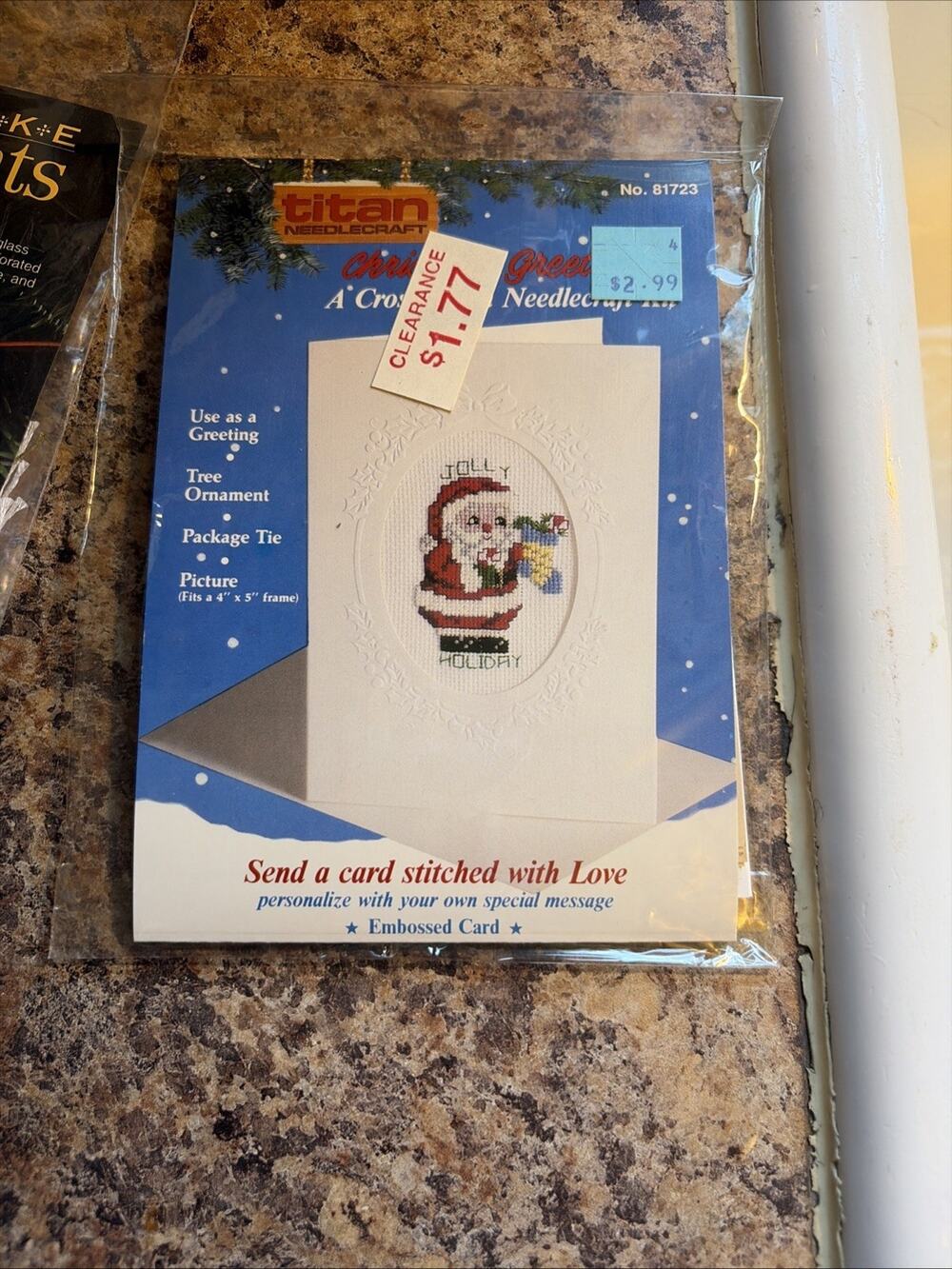 Titan Needlecraft Christmas Greetings Cross Stitch Santa Jolly Holiday
